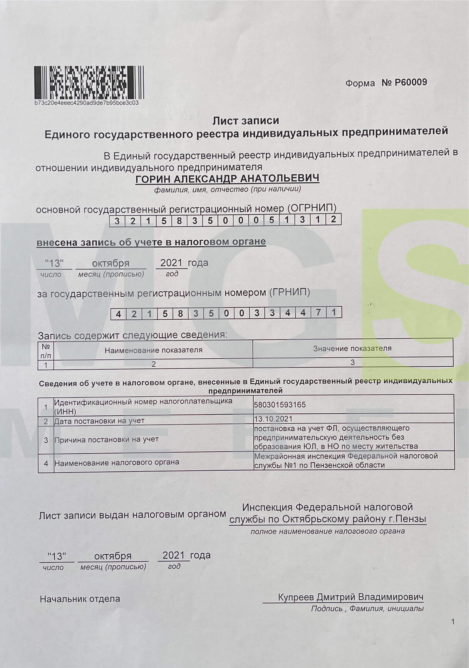 ГРНИП ГРНИП